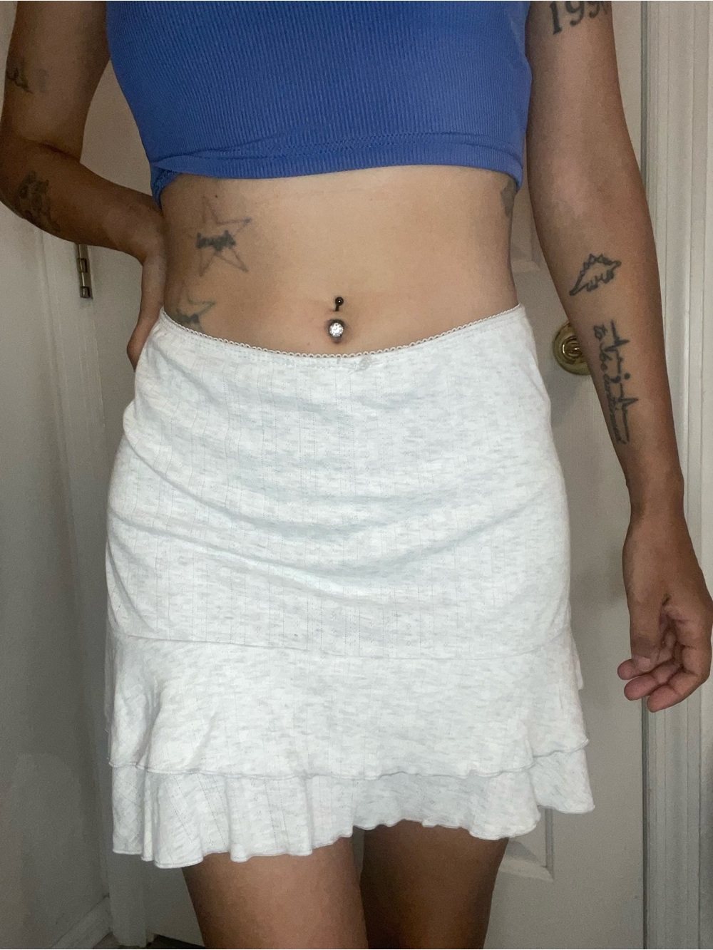 Wild Fable Women’s Size Medium Grey  Ruffle Knit Mini Skort - Picture 6 of 6